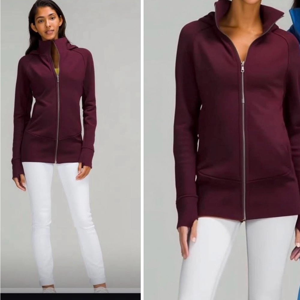 Lululemon Radiant Jacket Hooded CASSIS Size 6 Wine Burgundy Cozy Zip up nwt